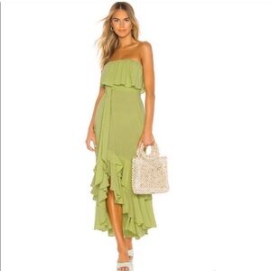 Free People Strapless Green Dress